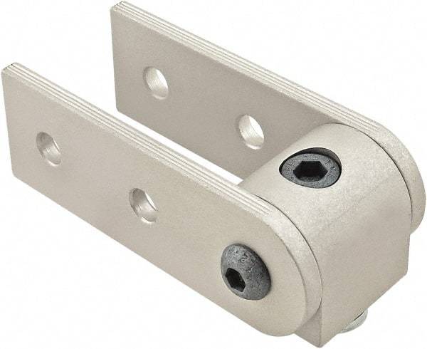 80/20 Inc. - 25mm Wide, Open Shelving 90° Pivot Nub Assembly - Aluminum, Clear Anodized Finish, 75mm Long, Use with 25 Series & Bolt Kit 75-3404 - USA Tool & Supply