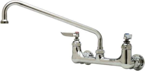 T&S Brass - Wall Mount, Kitchen Faucet without Spray - Swivel Base Faucet, Lever Handle, Low Spout, No Drain - USA Tool & Supply