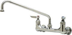 T&S Brass - Wall Mount, Kitchen Faucet without Spray - Swivel Base Faucet, Lever Handle, Low Spout, No Drain - USA Tool & Supply