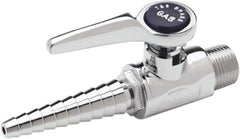 T&S Brass - 3/8" Pipe, Ball Head Hose Gas Cock - Chrome Plated Brass - USA Tool & Supply