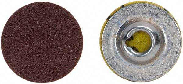 Merit Abrasives - 3/4" Disc Diam, 100 Grit, Aluminum Oxide Quick Change Disc - Type S Attaching System, Coated, Brown, 40,000 RPM, ALO Series - USA Tool & Supply