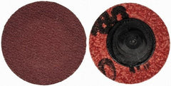 Merit Abrasives - 1" Disc Diam, 180 Grit, Aluminum Oxide Quick Change Disc - Type R Attaching System, Coated, Brown, 40,000 RPM, ALO Series - USA Tool & Supply