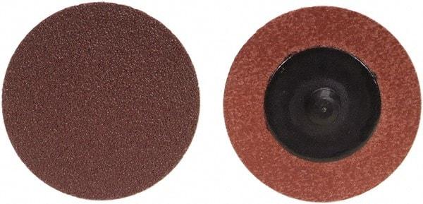 Merit Abrasives - 1" Disc Diam, 24 Grit, Aluminum Oxide Quick Change Disc - Type R Attaching System, Coated, Brown, 40,000 RPM, ALO Series - USA Tool & Supply