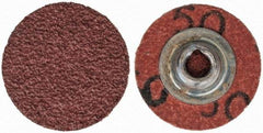 Merit Abrasives - 1" Disc Diam, 50 Grit, Aluminum Oxide Quick Change Disc - Type S Attaching System, Coated, Brown, 40,000 RPM, ALO Series - USA Tool & Supply