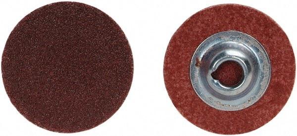 Merit Abrasives - 1" Disc Diam, 100 Grit, Aluminum Oxide Quick Change Disc - Type S Attaching System, Coated, Brown, 40,000 RPM, ALO Series - USA Tool & Supply