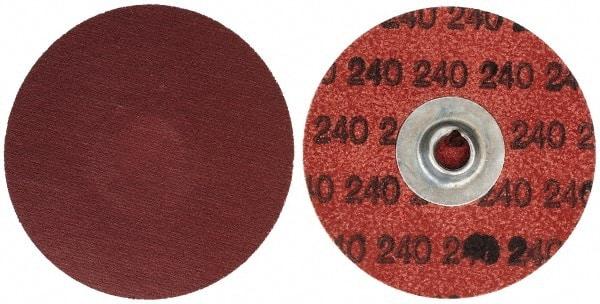 Merit Abrasives - 3" Disc Diam, 240 Grit, Aluminum Oxide Quick Change Disc - Type S Attaching System, Coated, Brown, 20,000 RPM, ALO Series - USA Tool & Supply