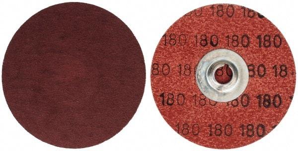 Merit Abrasives - 3" Disc Diam, 180 Grit, Aluminum Oxide Quick Change Disc - Type S Attaching System, Coated, Brown, 20,000 RPM, ALO Series - USA Tool & Supply