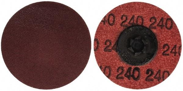 Merit Abrasives - 2" Disc Diam, 240 Grit, Aluminum Oxide Quick Change Disc - Type P Attaching System, Coated, Brown, 30,000 RPM, ALO Series - USA Tool & Supply