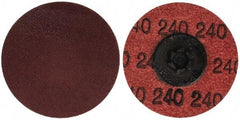 Merit Abrasives - 2" Disc Diam, 240 Grit, Aluminum Oxide Quick Change Disc - Type P Attaching System, Coated, Brown, 30,000 RPM, ALO Series - USA Tool & Supply