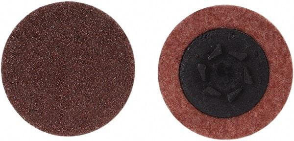 Merit Abrasives - 2" Disc Diam, 24 Grit, Aluminum Oxide Quick Change Disc - Type P Attaching System, Coated, Brown, 30,000 RPM, ALO Series - USA Tool & Supply