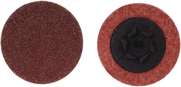 Merit Abrasives - 1-1/2" Disc Diam, 320 Grit, Aluminum Oxide Quick Change Disc - Type P Attaching System, Coated, Brown, 30,000 RPM, ALO Series - USA Tool & Supply
