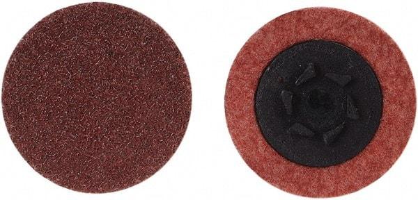 Merit Abrasives - 3/4" Disc Diam, 60 Grit, Aluminum Oxide Quick Change Disc - Type P Attaching System, Coated, Brown, 40,000 RPM, ALO Series - USA Tool & Supply