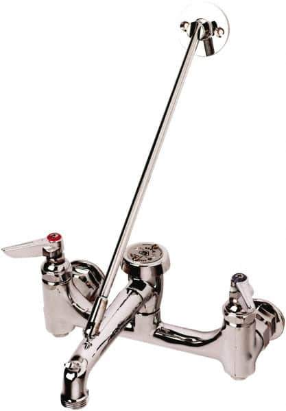 T&S Brass - Standard with Hose Thread, 2 Way Design, Wall Mount, Laundry Faucet - Lever Handle - USA Tool & Supply