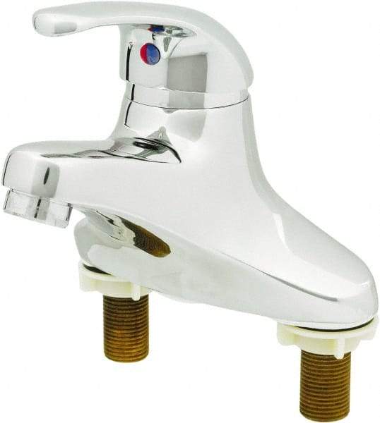 T&S Brass - Lever Handle, Deck Mounted Bathroom Faucet - One Handle, Pop Up Drain, Standard Spout - USA Tool & Supply