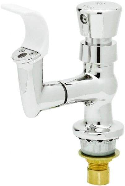 T&S Brass - Faucet Mount, Single Hole Deck Mounted Single Hole Faucet - Water Bubbler, Push Button Handle, Integral Spout, No Drain - USA Tool & Supply