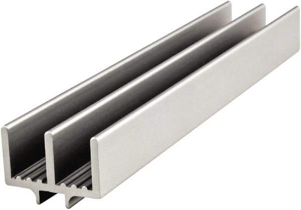 80/20 Inc. - 2 Panel, 0 to 19.05" Wide Door, Clear Anodized Aluminum Lower Door Track - 7.14mm Door Thickness - USA Tool & Supply