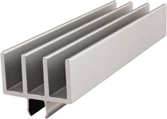 80/20 Inc. - 3 Panel, 0 to 28.58" Wide Door, Clear Anodized Aluminum Upper Door Track - 6.99mm Door Thickness - USA Tool & Supply