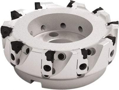 Seco - 12 Inserts, 200mm Cut Diam, 60mm Arbor Diam, 7.5mm Max Depth of Cut, Indexable Square-Shoulder Face Mill - 93° Lead Angle, 63mm High, XNEX 0806 Insert Compatibility - USA Tool & Supply