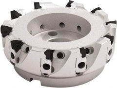Seco - 8 Inserts, 200mm Cut Diam, 60mm Arbor Diam, 7.5mm Max Depth of Cut, Indexable Square-Shoulder Face Mill - 93° Lead Angle, 63mm High, XNEX 0806 Insert Compatibility - USA Tool & Supply
