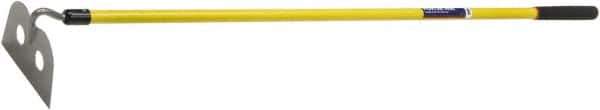 Ability One - 7" High x 10" Wide Round Steel Hoe - 62" Long Fiberglass Straight Handle - USA Tool & Supply