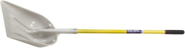 Ability One - 19" High x 14-1/4" Wide Round Steel Shovel - 51" Long Fiberglass Straight Handle - USA Tool & Supply