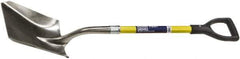 Ability One - 11-1/2" High x 9-1/2" Wide Square Steel Shovel - 29" Long Fiberglass Straight Handle - USA Tool & Supply