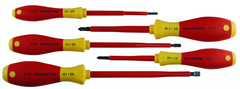 Insulated Slotted Screwdriver 3.0; 4.5; 6.5mm & Phillips # 1 & # 2. 5 Piece Set - USA Tool & Supply