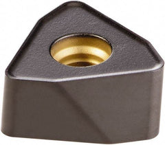 Kennametal - WOEJ090512 Grade KCPK30 Carbide Milling Insert - TiN/TiCN/Al2O3 Finish, 0.213" Thick, 0.35" Inscribed Circle, 1.22mm Corner Radius - USA Tool & Supply