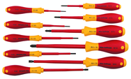Insulated Slotted Screwdriver 2.0; 2.5; 3.0; 3.5; 4.5; 6.5mm & Phillips #0; 1; 2; 3. 10 Piece Set - USA Tool & Supply