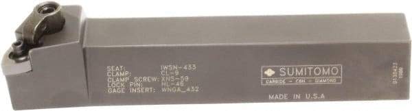 Sumitomo - MWLN, Right Hand Cut, -5° Lead Angle, 1-1/4" Shank Height x 1-1/4" Shank Width, Negative Rake Indexable Turning Toolholder - 6" OAL, WNMG 432 Insert Compatibility, Series Multi-Option - USA Tool & Supply