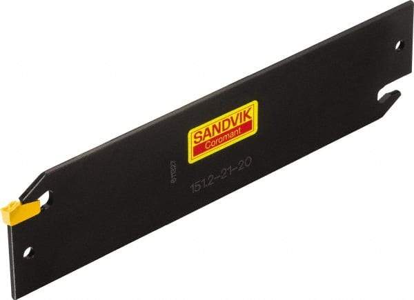 Sandvik Coromant - 1.256" Blade Height, 0.2234" Blade Width, 5-29/32" OAL, Neutral Cut, Double End Indexable Cut-Off Blade - 2.362" Max Depth of Cut, T-Max Q-Cut Series - USA Tool & Supply