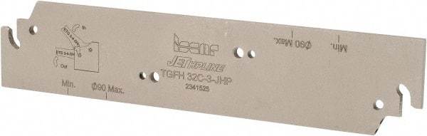 Iscar - 1.26" Blade Height, 0.098" Blade Width, 5-29/32" OAL, Neutral Cut, Single End Indexable Cut-Off Blade - TGFH Blade, Tang-Grip Series - USA Tool & Supply