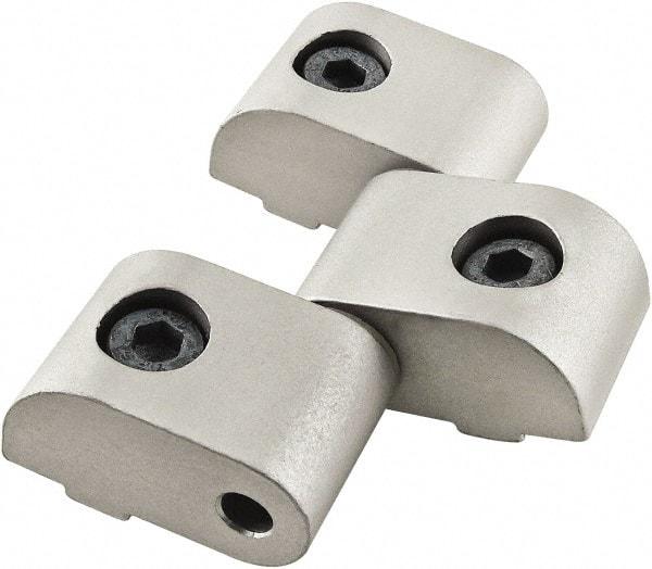 80/20 Inc. - 57mm Long x 29mm Wide x 13mm Thick, Heavy Duty Hinge - Aluminum, Clear Anodized Finish - USA Tool & Supply