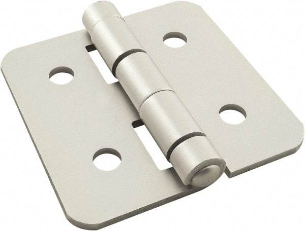 80/20 Inc. - 3" Long x 3" Wide x 3.18mm Thick, Aluminum Door Hinge - Aluminum, Clear Anodized Finish - USA Tool & Supply