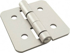 80/20 Inc. - 3" Long x 3" Wide x 3.18mm Thick, Aluminum Door Hinge - Aluminum, Clear Anodized Finish - USA Tool & Supply