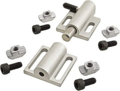 80/20 Inc. - 89mm Long x 38mm Wide x 0.66mm High, Deadbolt Latch with Side Latch - Aluminum Body with Stainless Steel Bolt, Spring & Handle, with Clear Anodized Finish - USA Tool & Supply