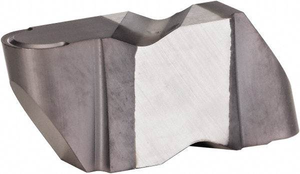 Kennametal - 4125NR K Grade KCU25, 6.35mm Cutting Width Carbide Grooving Insert - 6.35mm Max Depth of Cut, Left Hand, 3.18mm Corner Radius, AlTiN Finish - USA Tool & Supply