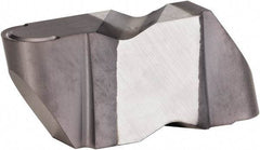 Kennametal - 3031NR K Grade KCU10, 1.58mm Cutting Width Carbide Grooving Insert - 2.39mm Max Depth of Cut, Left Hand, 0.79mm Corner Radius, AlTiN Finish - USA Tool & Supply