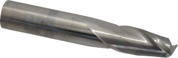 SGS - 15/32", 1" LOC, 1/2" Shank Diam, 3" OAL, 2 Flute, Solid Carbide Square End Mill - Single End, Uncoated, Spiral Flute, 30° Helix, Centercutting, Right Hand Cut, Right Hand Flute, Series 3 - USA Tool & Supply