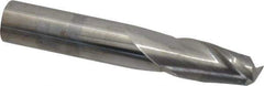SGS - 15/32", 1" LOC, 1/2" Shank Diam, 3" OAL, 2 Flute, Solid Carbide Square End Mill - Single End, Uncoated, Spiral Flute, 30° Helix, Centercutting, Right Hand Cut, Right Hand Flute, Series 3 - USA Tool & Supply