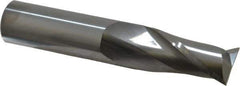 SGS - 3/4", 1-1/2" LOC, 3/4" Shank Diam, 4" OAL, 2 Flute, Solid Carbide Square End Mill - Single End, Uncoated, Spiral Flute, 30° Helix, Centercutting, Right Hand Cut, Right Hand Flute, Series 3 - USA Tool & Supply