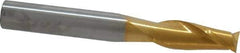 SGS - 5/16", 13/16" LOC, 5/16" Shank Diam, 2-1/2" OAL, 2 Flute, Solid Carbide Square End Mill - Single End, TiN Finish, Spiral Flute, 30° Helix, Centercutting, Right Hand Cut, Right Hand Flute, Series 3 - USA Tool & Supply