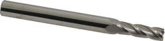 SGS - 13/64", 5/8" LOC, 1/4" Shank Diam, 2-1/2" OAL, 4 Flute, Solid Carbide Square End Mill - Single End, Uncoated, Spiral Flute, 30° Helix, Centercutting, Right Hand Cut, Right Hand Flute, Series 1 - USA Tool & Supply