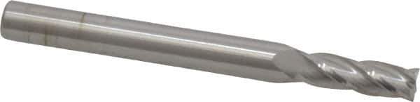 SGS - 7/32", 5/8" LOC, 1/4" Shank Diam, 2-1/2" OAL, 4 Flute, Solid Carbide Square End Mill - Single End, Uncoated, Spiral Flute, 30° Helix, Centercutting, Right Hand Cut, Right Hand Flute, Series 1 - USA Tool & Supply