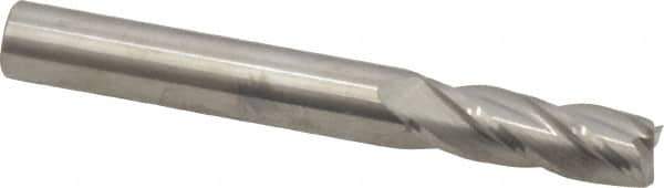 SGS - 19/64", 13/16" LOC, 5/16" Shank Diam, 2-1/2" OAL, 4 Flute, Solid Carbide Square End Mill - Single End, Uncoated, Spiral Flute, 30° Helix, Centercutting, Right Hand Cut, Right Hand Flute, Series 1 - USA Tool & Supply