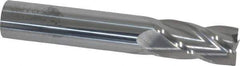 SGS - 1/2", 1" LOC, 1/2" Shank Diam, 3" OAL, 4 Flute, Solid Carbide Square End Mill - Single End, Uncoated, Spiral Flute, 30° Helix, Centercutting, Right Hand Cut, Right Hand Flute, Series 1 - USA Tool & Supply
