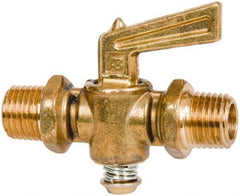 Parker - 1/4" Pipe, Male Pipe to Male Pipe Drain Cock & Shutoff Valve - 1/4-18 Thread, 30 Max psi - USA Tool & Supply