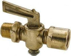 Parker - 1/4" Pipe, Female Pipe to Male Pipe Drain Cock & Shutoff Valve - 1/4-18 Thread, 30 Max psi - USA Tool & Supply