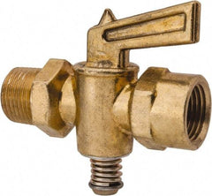 Parker - 3/8" Pipe, Female Pipe to Male Pipe Drain Cock & Shutoff Valve - 3/8-18 Thread, 30 Max psi - USA Tool & Supply