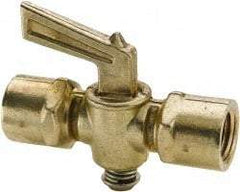 Parker - 1/4" Pipe, Female Pipe to Female Pipe Drain Cock & Shutoff Valve - 1/4-18 Thread, 30 Max psi - USA Tool & Supply